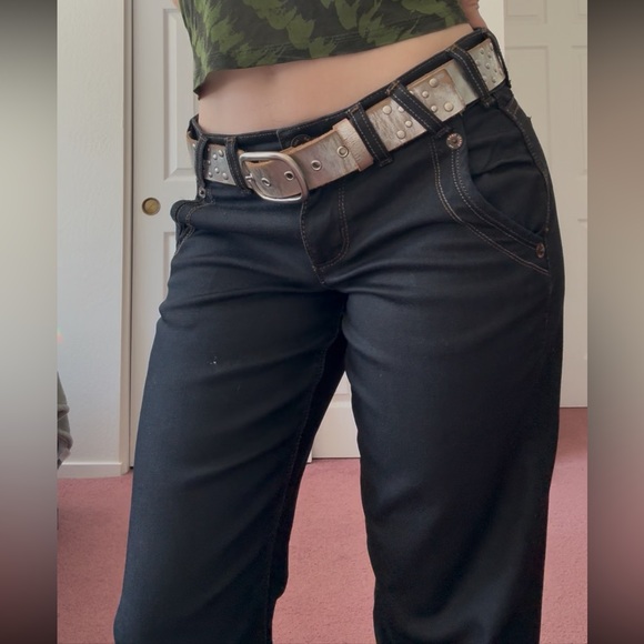 DKNY DARK Low-rise Unwashed Jeans Wide Straight Leg NWT - Picture 6 of 15